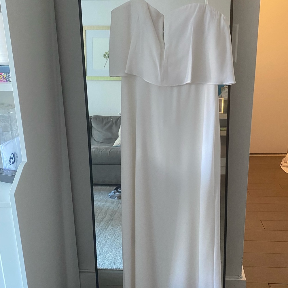 BCBG White Strapless Gown